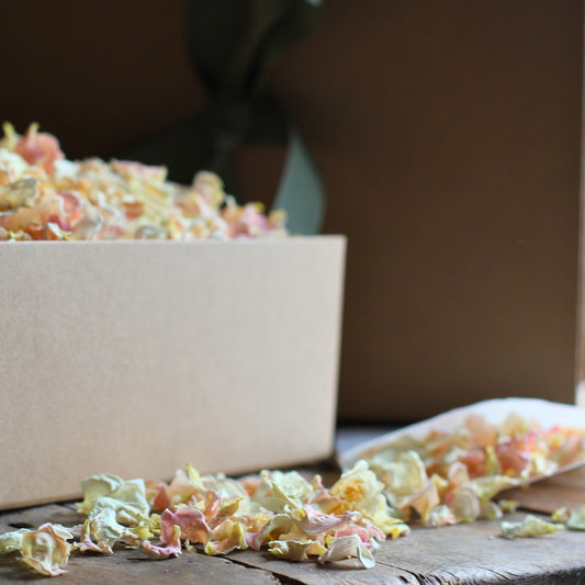 Elderflower Cordial - Dried Rose Petal Confetti